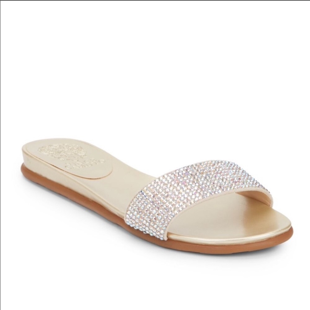 Sparkly metallic rhinestone sandal